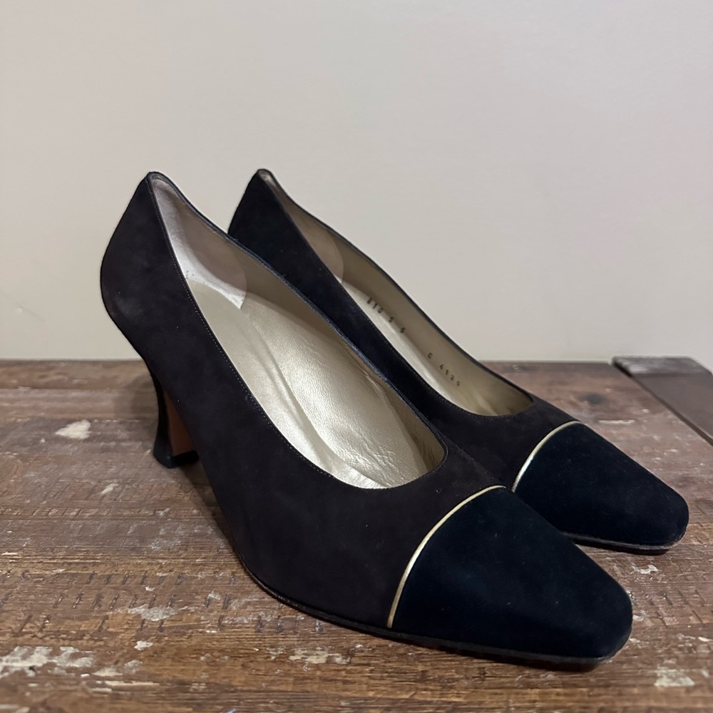 St. John Jackie Chocolate Grace Dark Brown and Black Heels Womens Size 10B